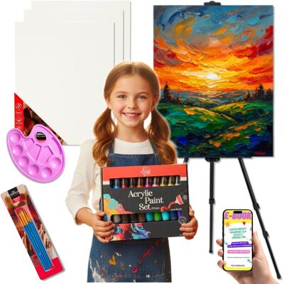 Pltb ZESTAW DO MALOWANIA NA PREZENT Farby Akrylowe 20×30 ml + Płótna + Sztaluga Zestaw Artystyczny Malarski Dla Dziecka Wnuczki Wnuczka + EBOOK Pltb ZESTAW DO MALOWANIA NA PREZENT Farby Akrylowe 20×30 ml + Płótna + Sztaluga Zestaw Artystyczny Malarski Dla Dziecka Wnuczki Wnuczka + EBOOK