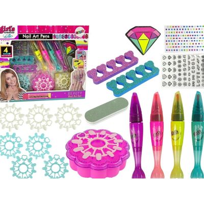 Lean Toys Zestaw do Malowania Paznokci dla Dzieci + 4 Pisaki i Naklejki Lean Toys Zestaw do Malowania Paznokci dla Dzieci + 4 Pisaki i Naklejki