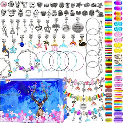Memflow Zestaw do robienia biżuterii bransoletek koraliki diy 107 el do tworzenia Memflow Zestaw do robienia biżuterii bransoletek koraliki diy 107 el do tworzenia