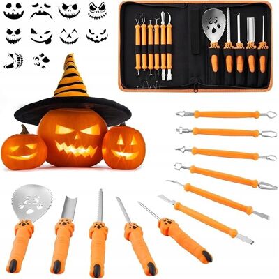 Inny producent ZESTAW DO RZEŹBIENIA DYNI NARZĘDZIA HALLOWEEN WYCINANIE 11x SZABLON ZABAWA Inny producent ZESTAW DO RZEŹBIENIA DYNI NARZĘDZIA HALLOWEEN WYCINANIE 11x SZABLON ZABAWA