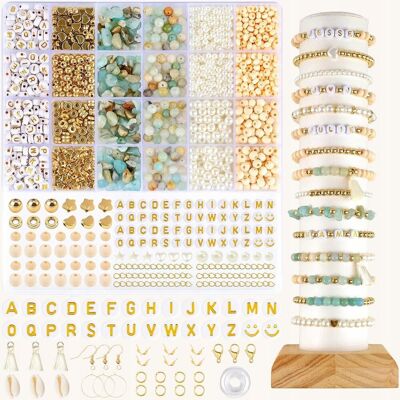 Inny producent Zestaw do tworzenia biżuterii DIY koraliki zawieszki literki akcesoria 1600 Inny producent Zestaw do tworzenia biżuterii DIY koraliki zawieszki literki akcesoria 1600