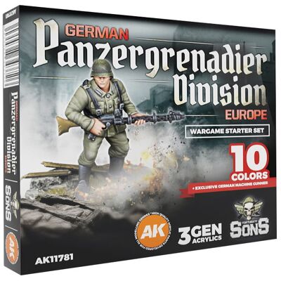 Zestaw Farb 3Gen Acrylics German Panzergrenadier Division Europe Z Figurką, Ak Interactive, 10X17Ml Zestaw Farb 3Gen Acrylics German Panzergrenadier Division Europe Z Figurką, Ak Interactive, 10X17Ml