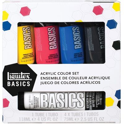Liquitex Basics, zestaw farb akrylowych, 4 kolory, 75 ml Liquitex Basics, zestaw farb akrylowych, 4 kolory, 75 ml