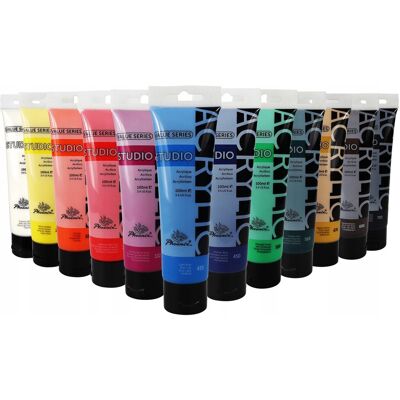 Zestaw Farb Akrylowych Phoenix Wielokolorowy 12 Szt. Popularnych Kolorów 100 Ml Farby Akrylowe Zestaw Farb Akrylowych Phoenix Wielokolorowy 12 Szt. Popularnych Kolorów 100 Ml Farby Akrylowe