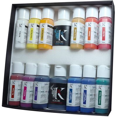 Inny producent Zestaw farb podstawowych Kimera Kolors Pure Pigment Acrylics 14x30ml Inny producent Zestaw farb podstawowych Kimera Kolors Pure Pigment Acrylics 14x30ml