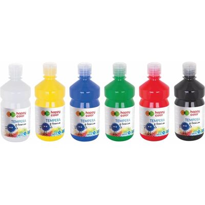 GDD Grupa Dystrybucyjna Daccar Zestaw farb tempera 6x0.5L Happy Color GDD Grupa Dystrybucyjna Daccar Zestaw farb tempera 6x0.5L Happy Color