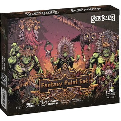 Zestaw farb Vallejo 72203 Fantasy Paint Set by Squidmar Miniatures z figurką, 12 x 18ml Zestaw farb Vallejo 72203 Fantasy Paint Set by Squidmar Miniatures z figurką, 12 x 18ml