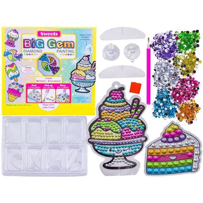 Lean Toys ZESTAW HAFT DIAMENTOWY MOZAIKA NAKLEJKI SŁODYCZE Lean Toys ZESTAW HAFT DIAMENTOWY MOZAIKA NAKLEJKI SŁODYCZE