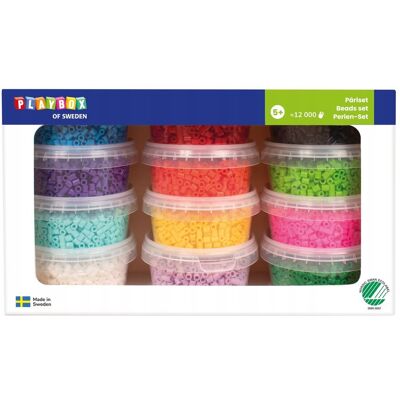 Playbox Zestaw Koraliki do prasowania 12 kolorów podstawowych 5mm ok. 12000 szt Playbox Zestaw Koraliki do prasowania 12 kolorów podstawowych 5mm ok. 12000 szt