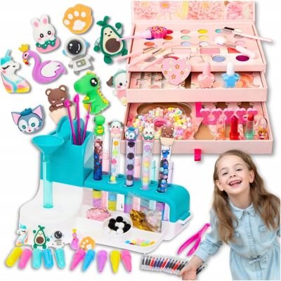 Zlaro Zestaw kosmetyków make up dla dzieci kuferek + fabryka długopisów DIY Zlaro Zestaw kosmetyków make up dla dzieci kuferek + fabryka długopisów DIY