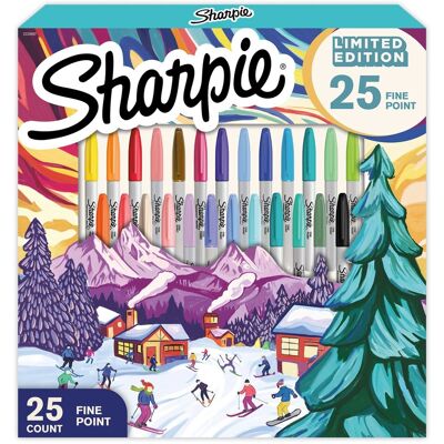 Zestaw Markerów Permanentnych Sharpie Fine 25 Różnych Kolorów Dekoracyjne Zestaw Markerów Permanentnych Sharpie Fine 25 Różnych Kolorów Dekoracyjne