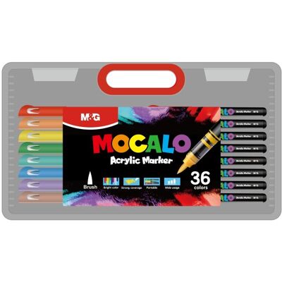Zestaw Markery akrylowe pędzelkowe Mocalo 36 kolorów M&G Zestaw Markery akrylowe pędzelkowe Mocalo 36 kolorów M&G