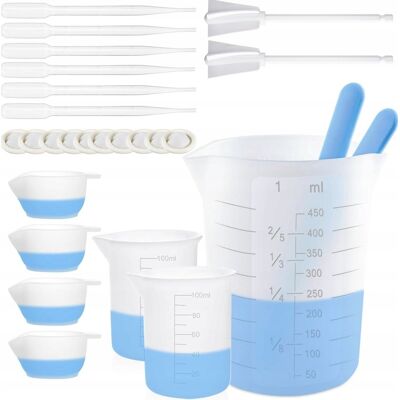 TRS Zestaw Narzędzi Do Pomiaru Żywicy 450ml, Silikonowe Patyczki, Pipety TRS Zestaw Narzędzi Do Pomiaru Żywicy 450ml, Silikonowe Patyczki, Pipety