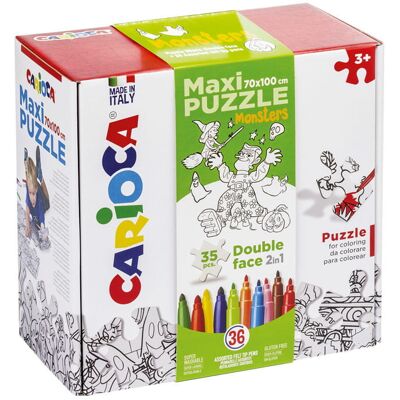 Zestaw Puzzli Do Rysowania Carioca Monster + Pisaki 36K Zestaw Puzzli Do Rysowania Carioca Monster + Pisaki 36K