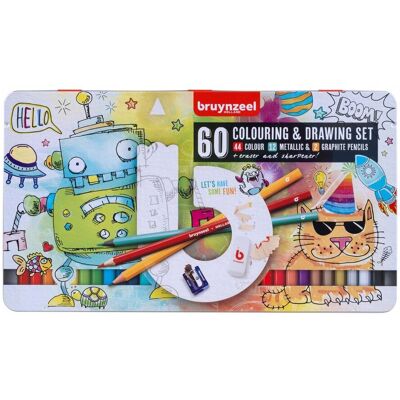Zestaw rysunkowy kredek ołówkowych do szkoły Bruynzeel SET 60 Zestaw rysunkowy kredek ołówkowych do szkoły Bruynzeel SET 60