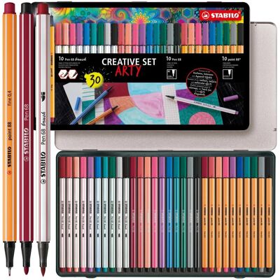 Zestaw Stabilo Arty Etui Metalowe Wallet 30 Elementów Cienkopisy+flamastry Zestaw Stabilo Arty Etui Metalowe Wallet 30 Elementów Cienkopisy+flamastry