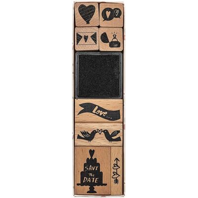 Rico Design 7 stemple - Ślubne zawiadomienie - czarna tusz - 16,5 x 4,5 x 3 cm Rico Design 7 stemple - Ślubne zawiadomienie - czarna tusz - 16,5 x 4,5 x 3 cm