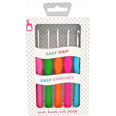 PONY Zestaw Szydełek 2.0-4.0mm 5szt Easy Grip 56831 . PONY Zestaw Szydełek 2.0-4.0mm 5szt Easy Grip 56831 .