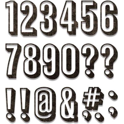 Zestaw Wykrojników Sizzix Thinlits Alphanumeric Shadow Numbers 21 Sztuk Zestaw Wykrojników Sizzix Thinlits Alphanumeric Shadow Numbers 21 Sztuk