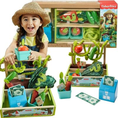 Zestaw Zabawkowy kolorowy Supermarket stragan farma z warzywami skarbonka + akcesoria Fisher Price Zestaw Zabawkowy kolorowy Supermarket stragan farma z warzywami skarbonka + akcesoria Fisher Price