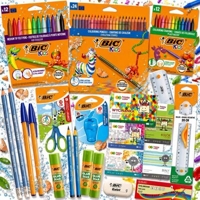 Bic Wyprawka Szkolna Klasy 1-3 78 El Kredki Pisaki Bloki Zestaw Bic Wyprawka Szkolna Klasy 1-3 78 El Kredki Pisaki Bloki Zestaw