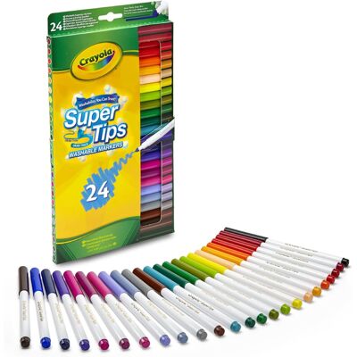 Crayola Super Tips Markery Zmywalne 24 Sztuki Dla Dzieci Crayola Super Tips Markery Zmywalne 24 Sztuki Dla Dzieci