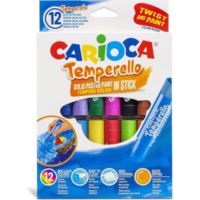 Carioca Farby Plakatowe W Sztyfcie Dla Dzieci, Kolorowe, Do Prania, 10 Ml Carioca Farby Plakatowe W Sztyfcie Dla Dzieci, Kolorowe, Do Prania, 10 Ml
