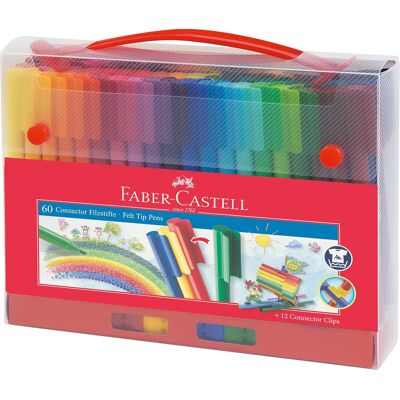 Flamastry Faber-Castell Connector 60 Szt. W Walizce Z Łącznikami Flamastry Faber-Castell Connector 60 Szt. W Walizce Z Łącznikami