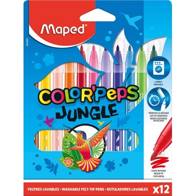 Flamastry Maped Color Peps Jungle 12 Sztuk Ergonomiczne Filcowe Dla Dzieci Flamastry Maped Color Peps Jungle 12 Sztuk Ergonomiczne Filcowe Dla Dzieci