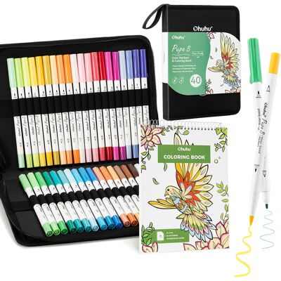 Inny producent Kolorowanka Dla Dorosłych Zestaw 30 Wzorów 40 Markerów Papier Akwarelowy Inny producent Kolorowanka Dla Dorosłych Zestaw 30 Wzorów 40 Markerów Papier Akwarelowy
