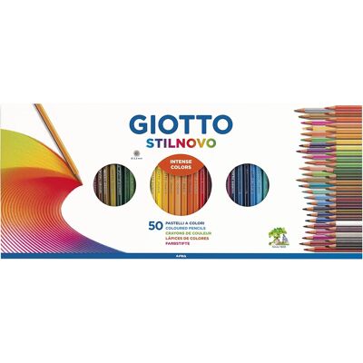 Kredki Ołówkowe Giotto Stilnovo 50 Sztuk - Wielokolorowe, Zaostrzone Kredki Ołówkowe Giotto Stilnovo 50 Sztuk - Wielokolorowe, Zaostrzone