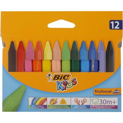 BIC Kredki Świecowe Trójkątne Zaostrzone Do Rysowania Dla Dzieci 12 Sztuk BIC Kredki Świecowe Trójkątne Zaostrzone Do Rysowania Dla Dzieci 12 Sztuk