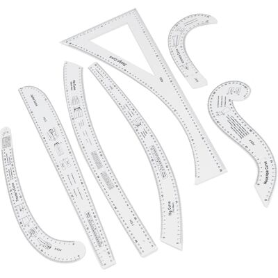 Inny producent Linijek Zestaw Krawieckich 7 Sztuk Akrylowych Do Szycia Rysowania Kroju Inny producent Linijek Zestaw Krawieckich 7 Sztuk Akrylowych Do Szycia Rysowania Kroju