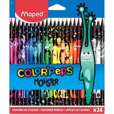 Maped Color'Peps Monster Kredki Trójkątne Dla Dzieci 24 Sztuki Maped Color'Peps Monster Kredki Trójkątne Dla Dzieci 24 Sztuki