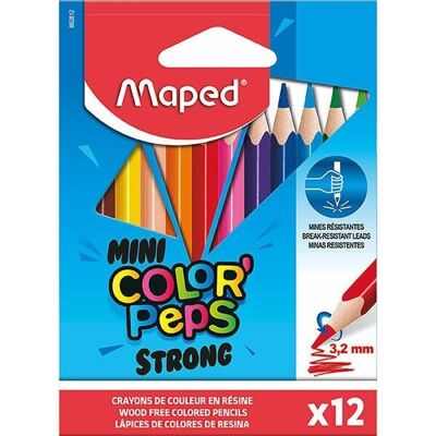 Maped Color'Peps Strong Mini Kredki Do Kolorowania - 12 Ergonomicznych Maped Color'Peps Strong Mini Kredki Do Kolorowania - 12 Ergonomicznych