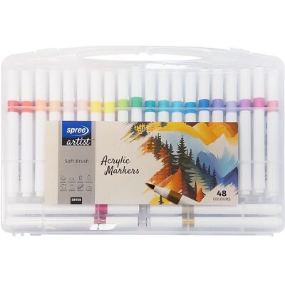 Koh-I-Noor Markery Akrylowe Pędzelkowe Spree 48 Kolory 58158 Koh-I-Noor Markery Akrylowe Pędzelkowe Spree 48 Kolory 58158