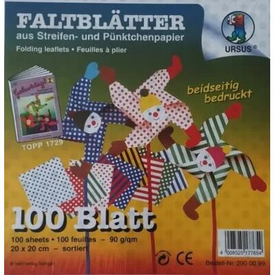 Ursus - Streifen-Pünktchen - 20x20cm - 90 g/m² Ursus - Streifen-Pünktchen - 20x20cm - 90 g/m²