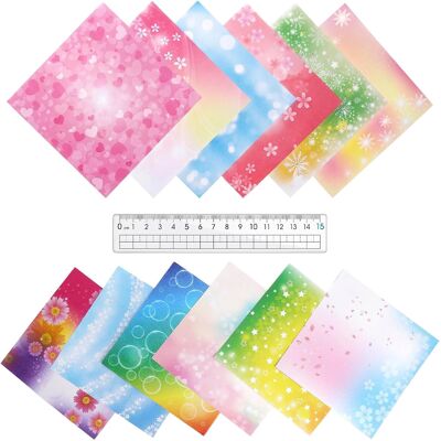 Inny producent Papier 100 Arkuszy 15x15cm Dwustronny Kolorowy Składanie Ornamenty Inny producent Papier 100 Arkuszy 15x15cm Dwustronny Kolorowy Składanie Ornamenty