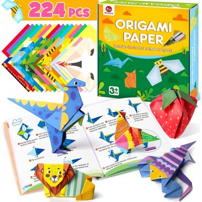Inny producent Papier Origami 224 Arkusze Kolorowy Dla Dzieci Książka Rękodzieło Zestaw Inny producent Papier Origami 224 Arkusze Kolorowy Dla Dzieci Książka Rękodzieło Zestaw