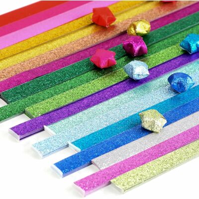 Inny producent Papier Origami 360 Arkuszy 18 Kolorów Paseczki Brokatowe Gwiazdki Zestaw Inny producent Papier Origami 360 Arkuszy 18 Kolorów Paseczki Brokatowe Gwiazdki Zestaw