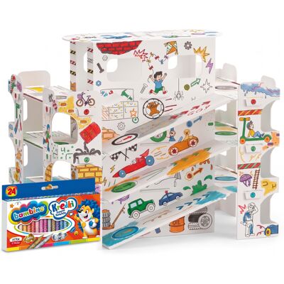 Parking Kolorowanka 3d Xxl Monumi + Kredki Bambino Zestaw Parking Kolorowanka 3d Xxl Monumi + Kredki Bambino Zestaw