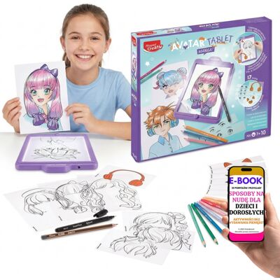 Tablet Manga Maped 17 Szablonów Kreatywna Zabawa 7+ Tablica Do Szkicowania Rysowania Dla Dzieci + E-Book-3 Tablet Manga Maped 17 Szablonów Kreatywna Zabawa 7+ Tablica Do Szkicowania Rysowania Dla Dzieci + E-Book-3
