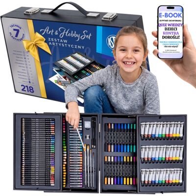 Walizka Artystyczna Astra Art&hobby; 7 Technik Plastycznych Do Malowania Zestaw + E-Book-2 Walizka Artystyczna Astra Art&hobby; 7 Technik Plastycznych Do Malowania Zestaw + E-Book-2