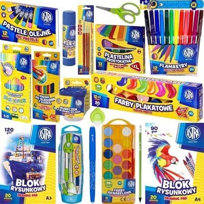 Wyprawka Szkolna Astra Farby Kredki Flamastry Blok Zestaw Artystyczny Wyprawka Szkolna Astra Farby Kredki Flamastry Blok Zestaw Artystyczny