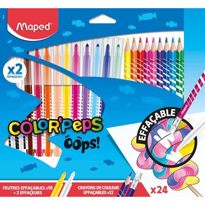 Maped Zestaw Markerów I Kredek Wymazywalnych Oops Color'Peps 12+12 Dla Dzieci Maped Zestaw Markerów I Kredek Wymazywalnych Oops Color'Peps 12+12 Dla Dzieci