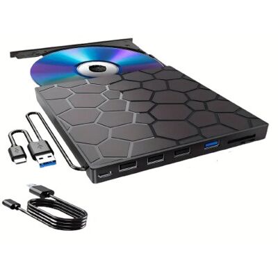 Tradebit Zewnętrzny Napęd CD/DVD Do Laptopa 4xUSB i 1xUSB-C wejście SD/TF Tradebit Zewnętrzny Napęd CD/DVD Do Laptopa 4xUSB i 1xUSB-C wejście SD/TF