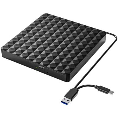 Tradebit Zewnętrzny Napęd CD/DVD współpracujący z PC/Laptopem USB-C Tradebit Zewnętrzny Napęd CD/DVD współpracujący z PC/Laptopem USB-C