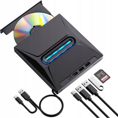 Inny producent ZEWNĘTRZNY NAPĘD DVD CD NAGRYWARKA 7W1 USB 3.0 HUB SD TF KOMPATYBILNA MAC Inny producent ZEWNĘTRZNY NAPĘD DVD CD NAGRYWARKA 7W1 USB 3.0 HUB SD TF KOMPATYBILNA MAC