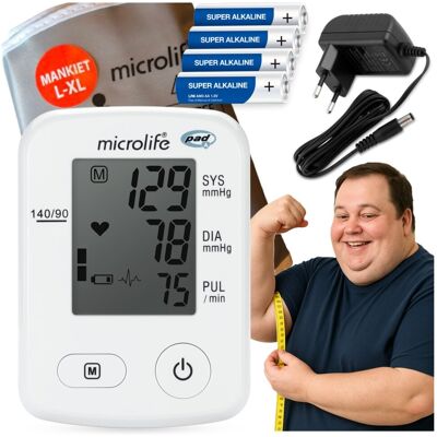 L-XL 32-52cm CIŚNIENIOMIERZ Z BARDZO DUŻYM MANKIETEM MICROLIFE A2 +ZASILACZ L-XL 32-52cm CIŚNIENIOMIERZ Z BARDZO DUŻYM MANKIETEM MICROLIFE A2 +ZASILACZ