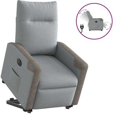 vidaXL Podnoszony fotel masujący, elektryczny, rozkładany, jasnoszary vidaXL Podnoszony fotel masujący, elektryczny, rozkładany, jasnoszary
